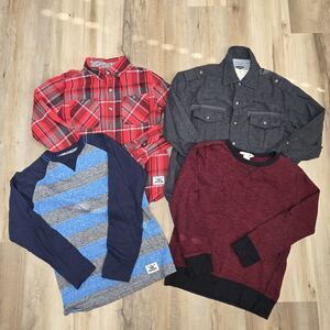 Lot Of 4 Boys Long Sleeve Tops Size 8-10 Cold Weather Shawn White H&M Nautica